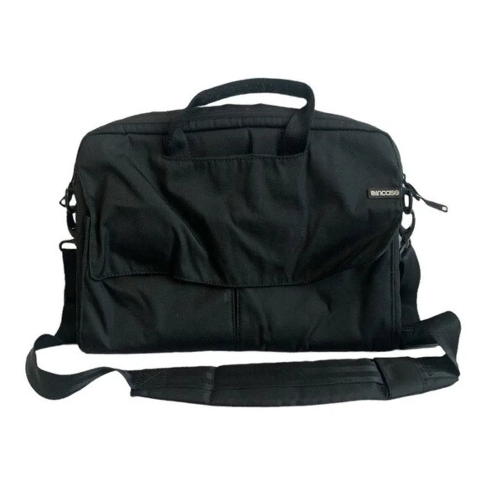 INCASE Black Canvas Laptop Briefcase Messenger Bag 14" Adjustable Strap Unisex - Picture 3 of 6